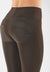 Chocolate Velvet Faux Leather High Waist Ankle Length