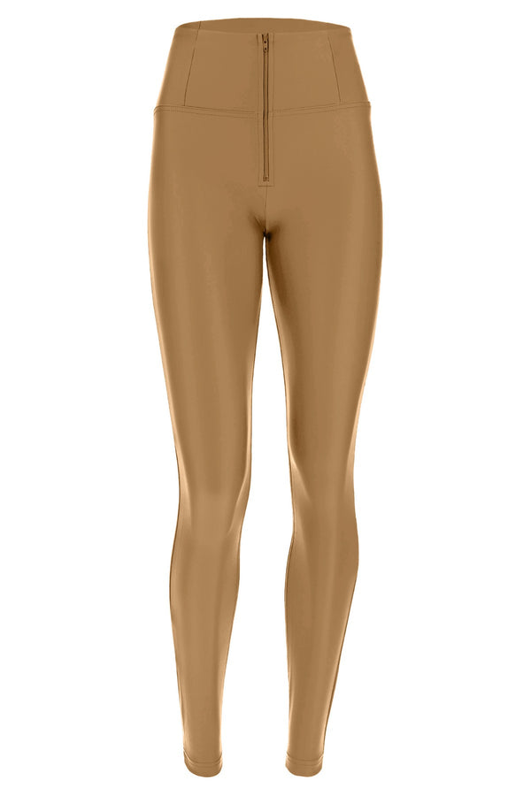 Caramel Faux Leather High Waist Full Length