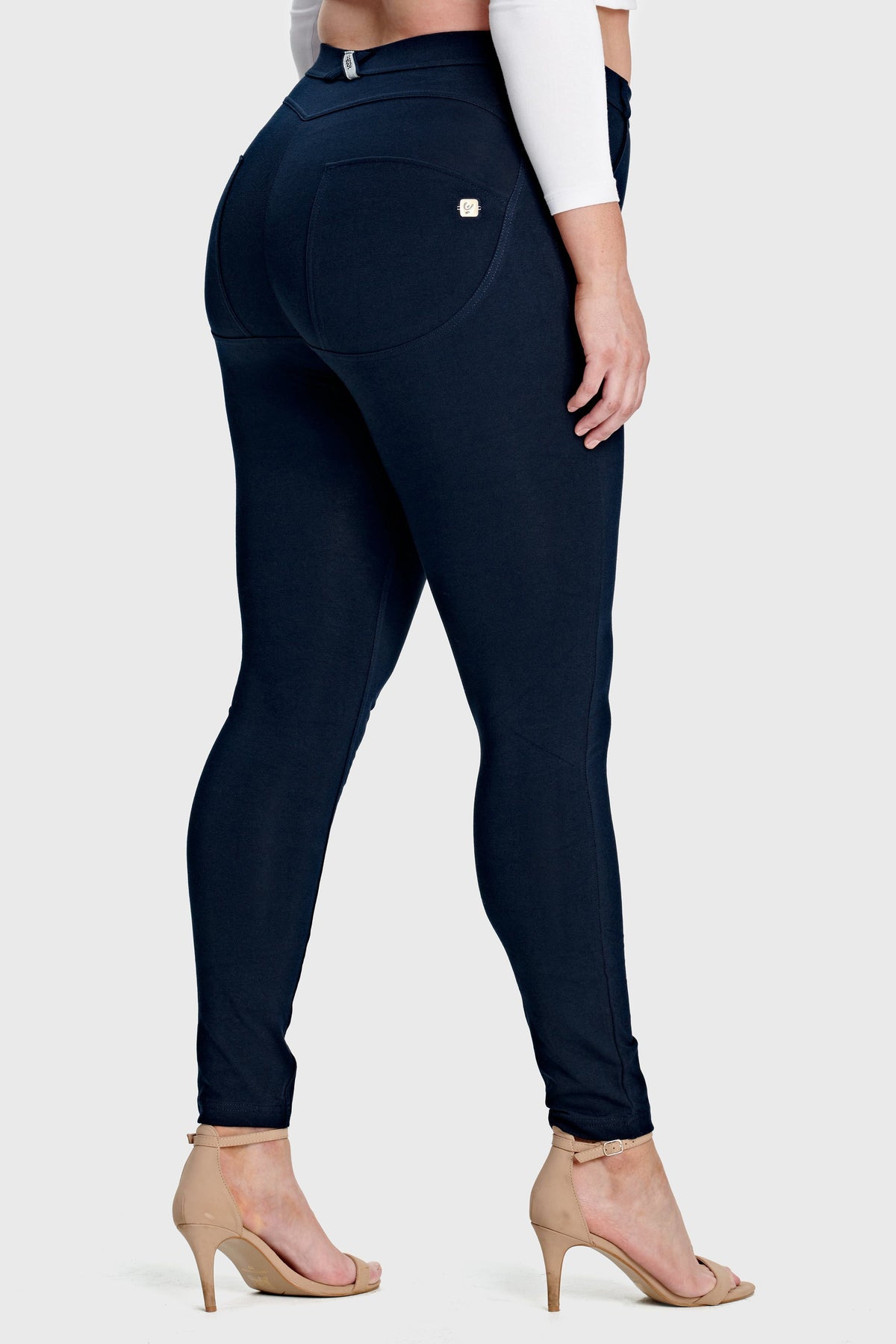 Navy Curvy Mid Rise Ankle Length
