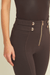 Military Button Detail Cotton High Waist Ankle Length Deep Mocha Brown