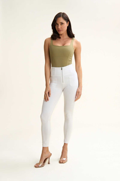 Limited Edition White High Rise with Front Pocket 7/8 Ankle Length