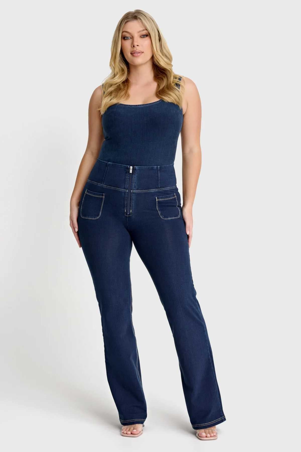 Flared Denim with Pockets High Waist