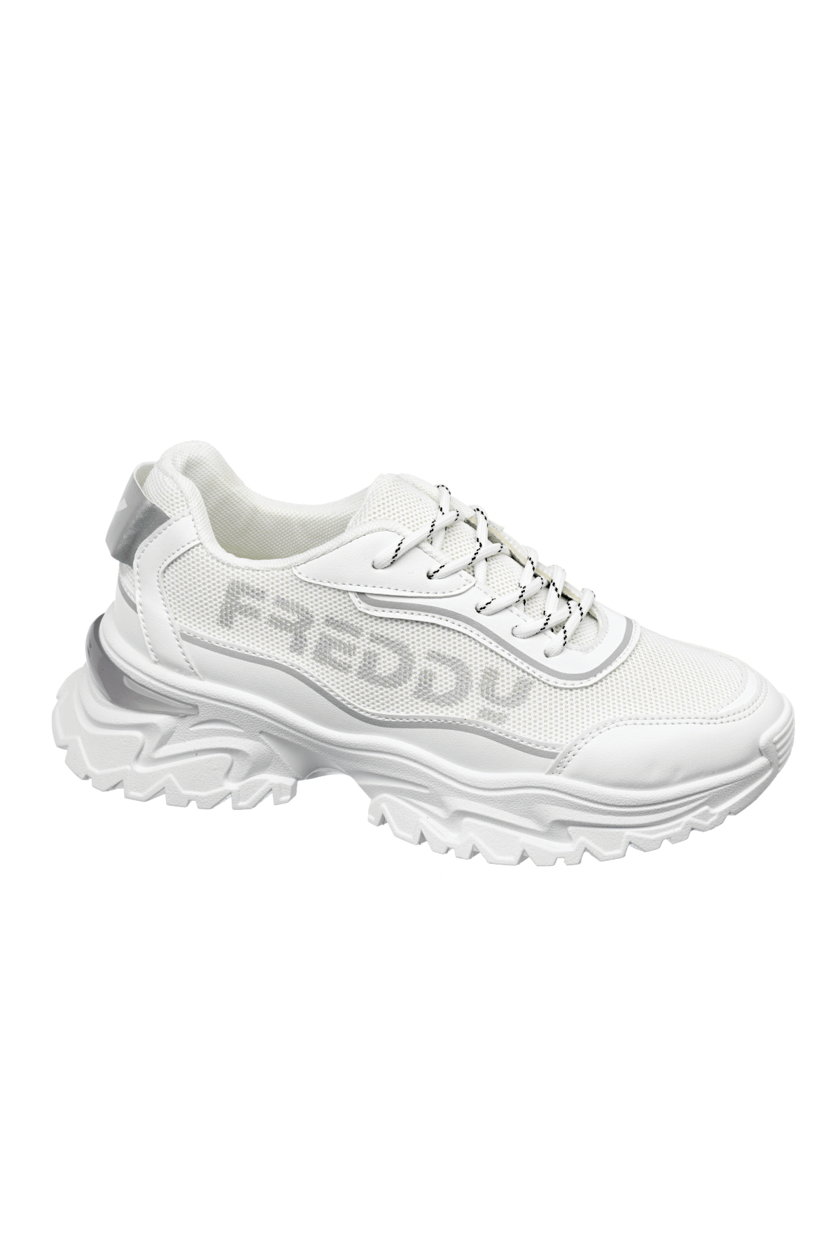 White Chunky Sole Fitness Shoe