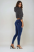 Dark Denim Yellow Stitch Mid Rise Full Length