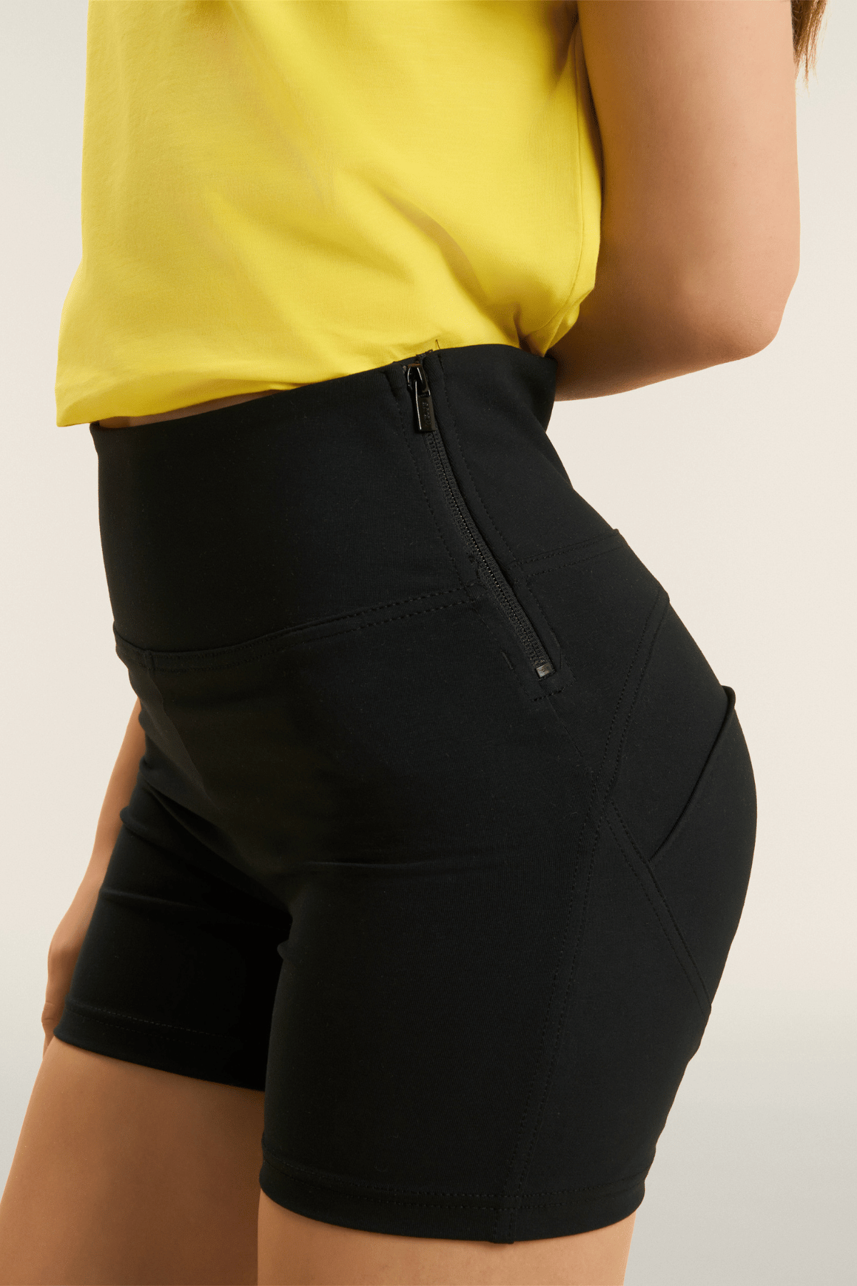 Freddy WR.UP® black high waist cotton sculpting shorts – view 7