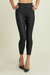 Lace Up Front Detail Leather Black High Waist Black