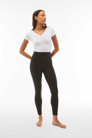 Freddy WR.UP® black metallic leopard print super high waist trousers – view 4