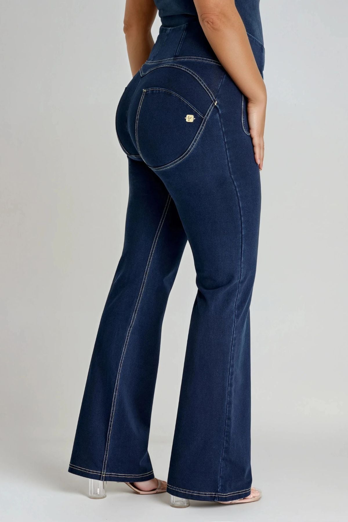 Flare Denim with Pockets High Waist