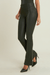 Velvet Leather Mini Flare Deep Olive Green High Waist