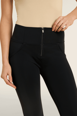 Freddy fleece lined DIWO black high rise trousers – view 2