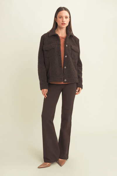 N.O.W Flare Cotton Chocolate High Rise Pants