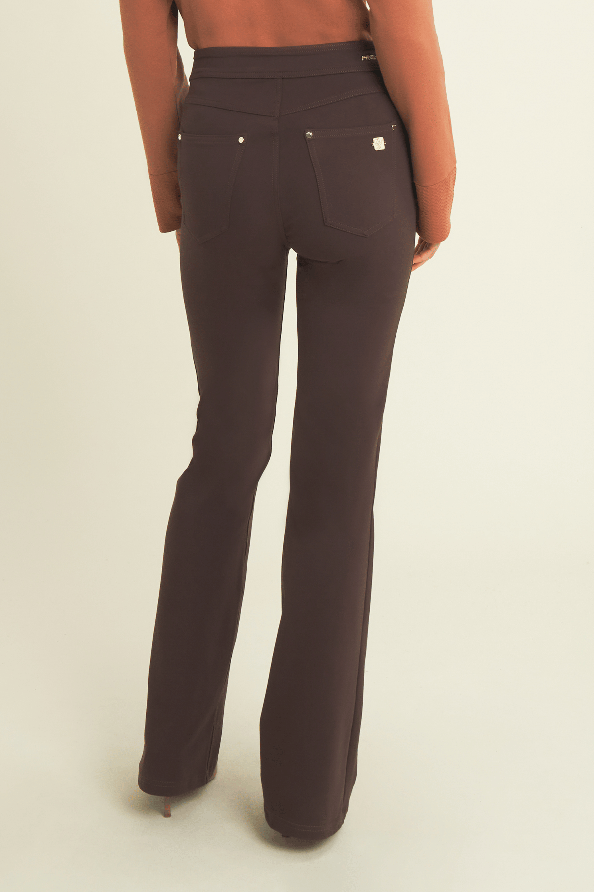 N.O.W Flare Cotton Chocolate High Rise Pants