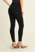 Military Button Detail Cotton High Waist Ankle Length Black