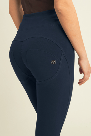 Freddy WR.UP® navy high waist skinny trousers with gold military buttons – view 4