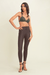 Lace Up Front Detail Leather High Waist Chocolate Brown