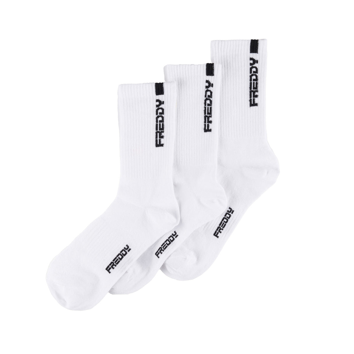 Freddy logo white cotton crew socks multipack – view 3