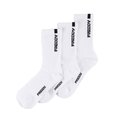 Freddy Logo Crew Socks White