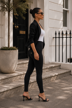 Freddy WR.UP® black cotton high waist skinny trousers – view 2