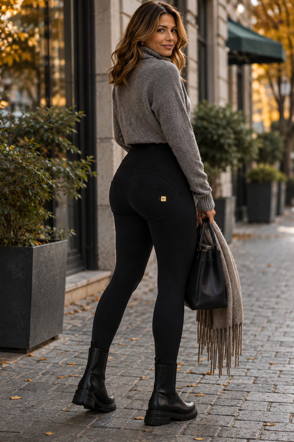 Black Higher Waist Full Length
