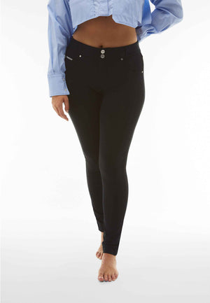 Freddy N.O.W black cotton 5 pocket regular rise trousers – view 5