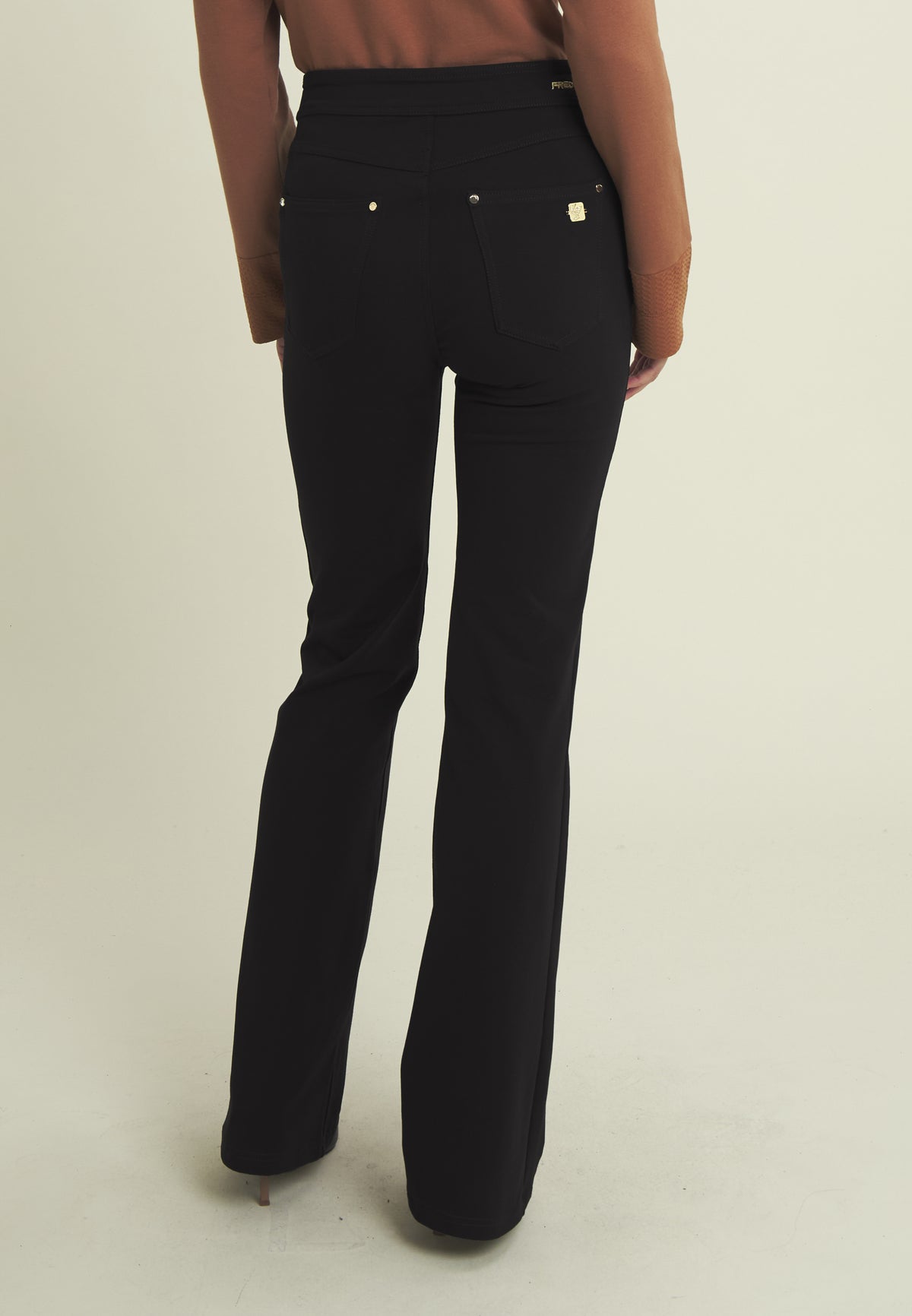 N.O.W Flare Cotton Black High Rise Pants