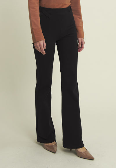 N.O.W Flare Cotton Black High Rise Pants