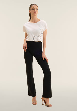 Freddy WR.UP® black cotton high waist cropped bootcut trousers – view 2
