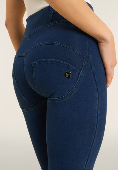 Lace Up Detail Denim High Waist Flares