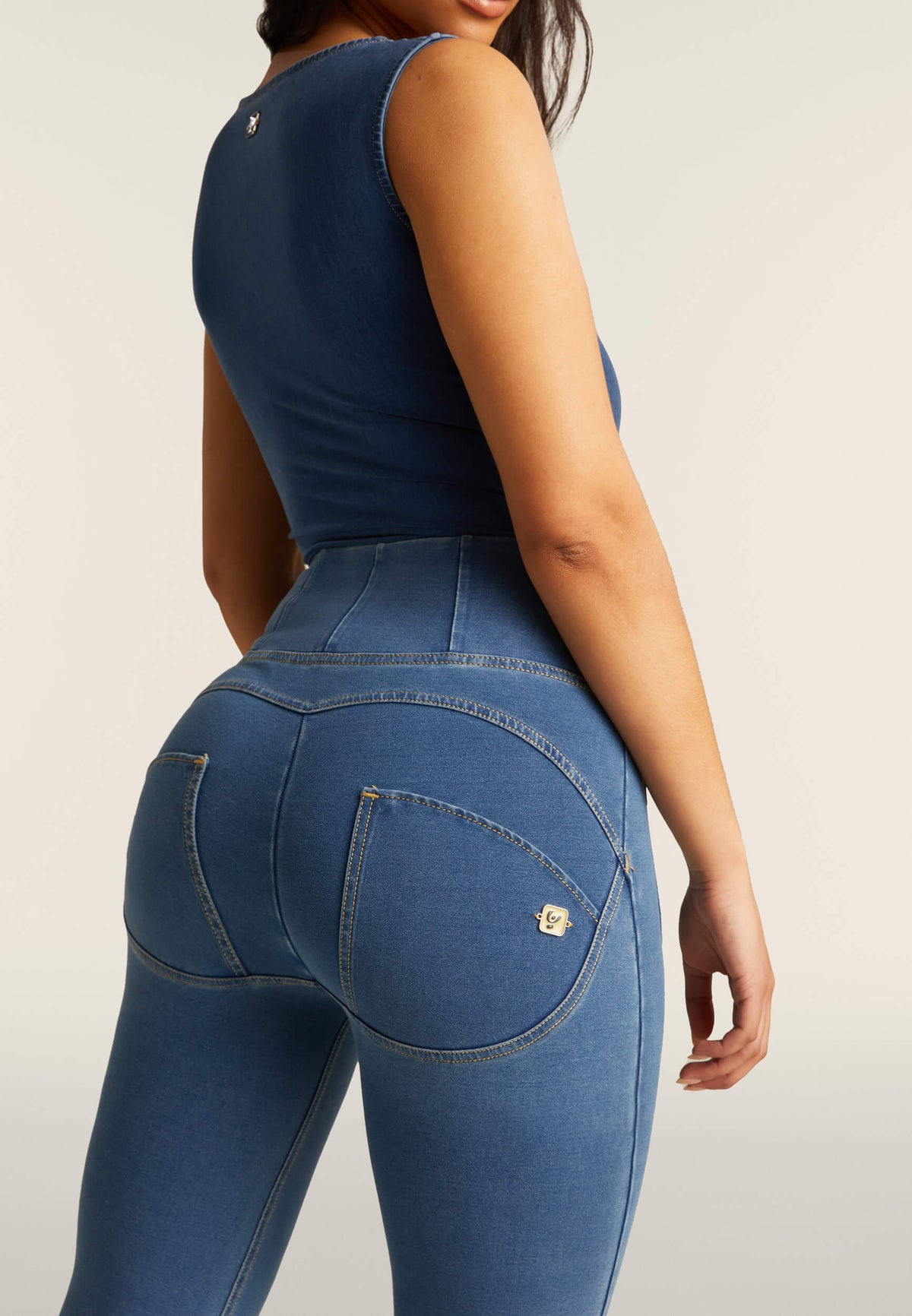 Freddy WR.UP® light denim high waist flare jeans – view 5