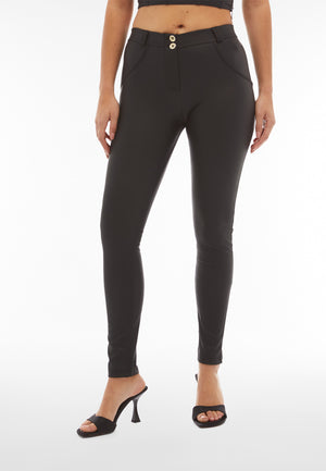 Freddy WR.UP® black faux leather mid rise trousers – view 6