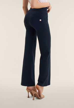 Freddy WR.UP® navy cotton high waist cropped wide leg trousers – view 4