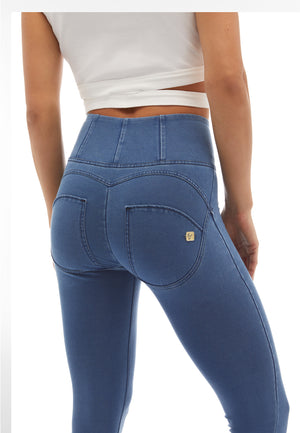Freddy WR.UP® light denim blue stitch high rise jeans