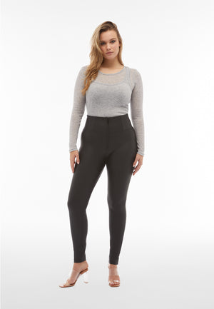 Freddy WR.UP® black faux leather super high waist trousers – view 7