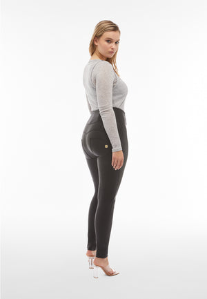 Freddy WR.UP® black faux leather super high waist trousers – view 6