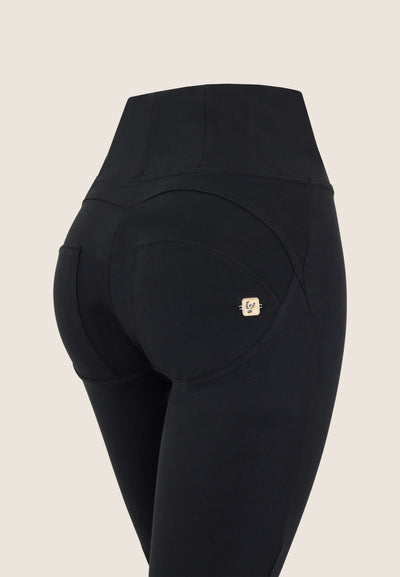 Black Cotton High Waist Relaxed Petite Cropped Bootcut