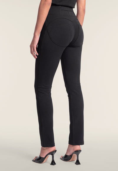 Black Cotton High Waist Relaxed Petite Cropped Bootcut