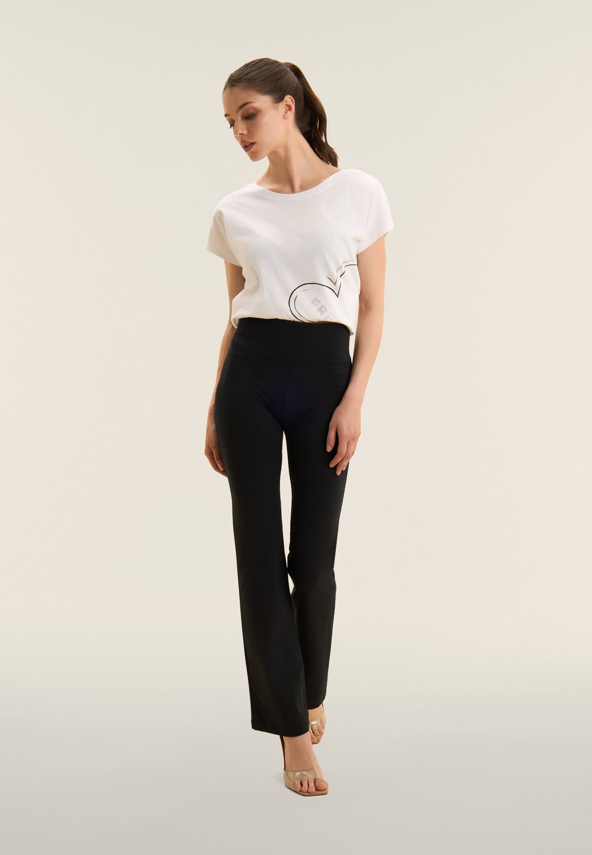 Freddy WR.UP® black cotton high waist cropped bootcut trousers – view 6