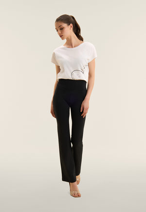 Freddy WR.UP® black cotton high waist cropped bootcut trousers – view 6