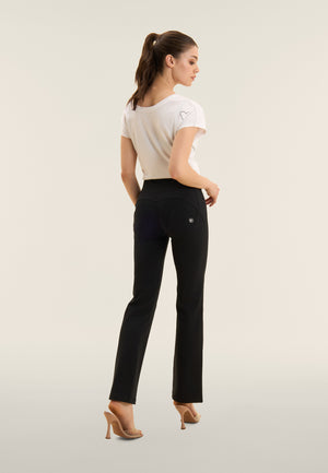 Freddy WR.UP® black cotton high waist cropped bootcut trousers – view 8