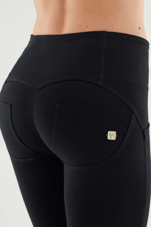 Freddy WR.UP® black cotton 3 button high waist skinny trousers – view 3