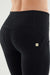 Black Cotton 3-Button Ankle Fit - High-Waisted Skinny Pants