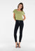 Black Cotton 3-Button Ankle Fit - High-Waisted Skinny Pants