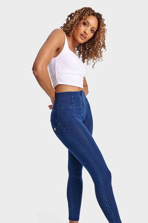 Freddy WR.UP® dark denim blue stitch high waist ankle jeans – view 4