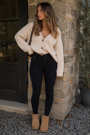 Freddy WR.UP® black organic cotton high waist ankle trousers with contour sides