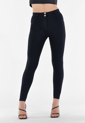 Freddy WR.UP® black cotton mid rise full length trousers – view 6