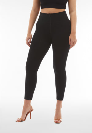 Freddy WR.UP® black organic cotton high waist ankle trousers – view 2
