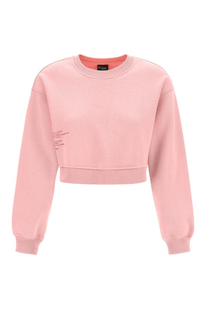 Freddy pink cropped crew neck fleece sweatshirt – view 2
