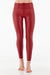 red faux leather high rise