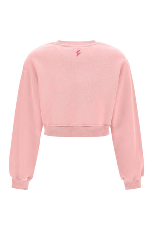 Freddy pink cropped crew neck fleece sweatshirt – view 3