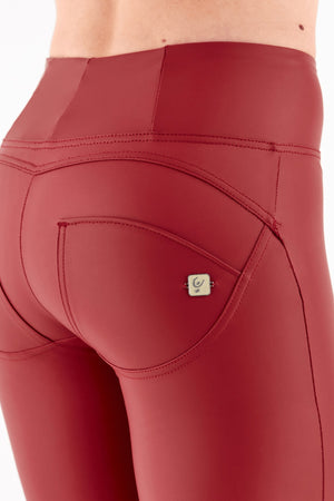 Freddy WR.UP® red faux leather high waist ankle trousers – view 4